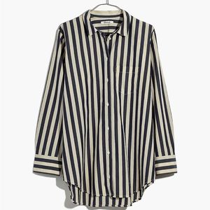 Madewell tunic shirt in hampden stripe. Size medium.